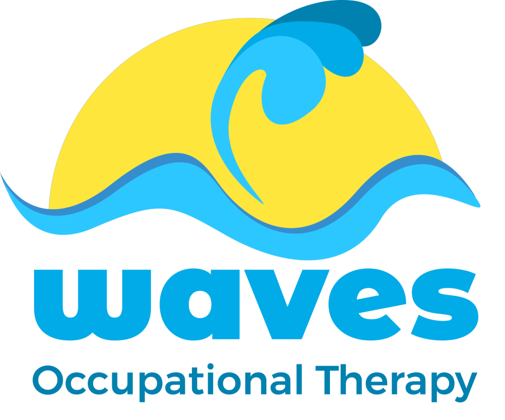 waves occupational therapy logo with sea waves and sun. Contact us