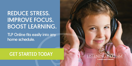 a little girl completing her therapeutic listening therapy program