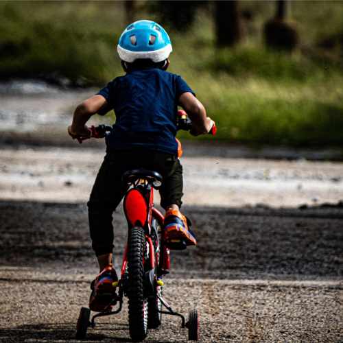 boy riding a bike